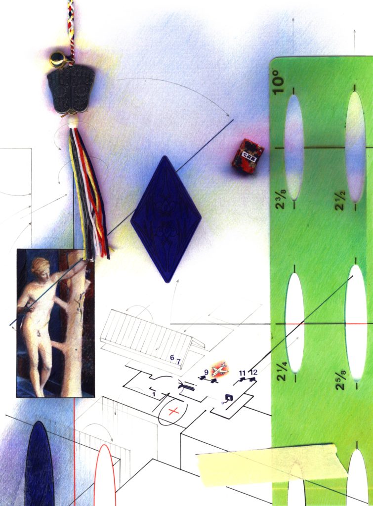 Calculation 2002 Collage Pencil Ink Prismacolor on Inkjet Print