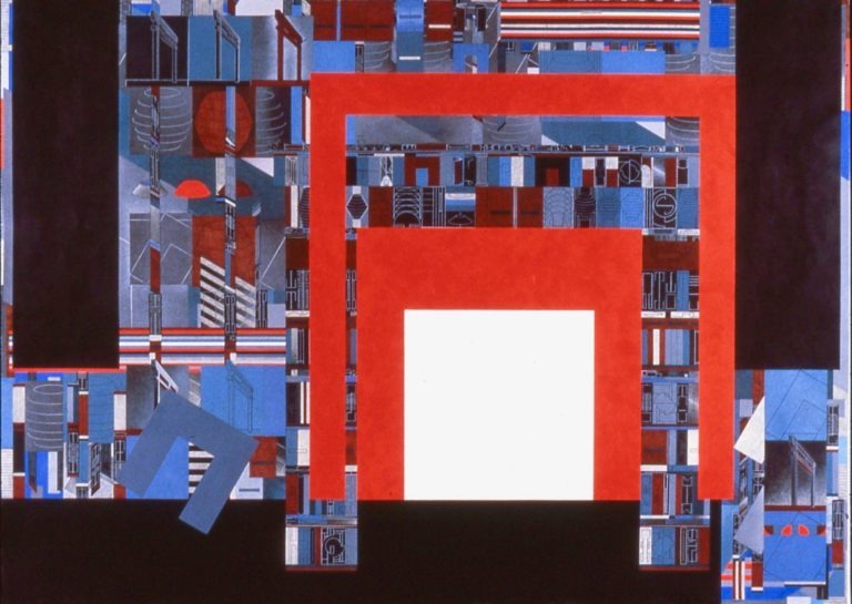 Heian Square Acrylic and Prismacolor on paper 53″ x 72″ 1988