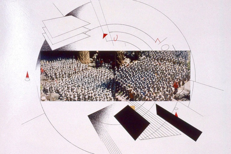 Kamakura Photographs Ink Pencil Acrylic Prismacolor on paper 1994